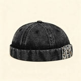 Washed Denim Brimless Sailor Cap Unisex_Cwah04670