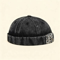 Washed Denim Brimless Sailor Cap Unisex_Cwah04670
