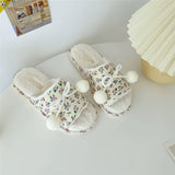 Winter Plush Open Toe House Slippers House Shoes_Cwmm2986