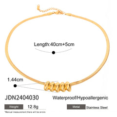 SMALL WAIST OVAL SNAKE BONE NECKLACE_CWAJE1786