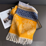 Fresh Floral Winter Tassel Scarf Soft Cashmere_Cwasc03248