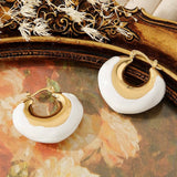 REAL GOLD ELECTROPLATED GLUE EARRINGS_CWMM3607