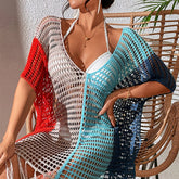 COLORFUL SEXY TASSEL HOLLOW BIKINI BEACH COVER UP_CWMW0669