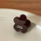 INK BROWN FLORAL MINI HAIR CLAW RETRO BANG CLIP_CWAHA3951