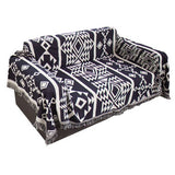 COTTON SOFA THROW BLANKET WITH GEOMETRIC PRINT_CWMM9645