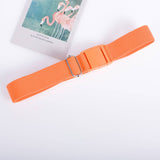 SOLID COLOR PLASTIC BUCKLE ELASTIC BELT_CWABE0681