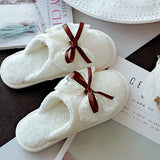 SWEET LACE BOWKNOT COTTON NON SLIP SLIPPERS_CWMM2950
