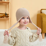 NEW SOLID COLOR BABY WARM WOOL BALL KNITTED HAT_CWAH1745
