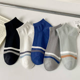 Two-Bar Solid Color Breathable Socks For Men_Cwms2004
