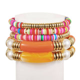 ETHNIC STYLE COLORFUL SOFT CLAY ACRYLIC BRACELETSET_CWMM3530