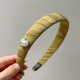 TEMPERAMENT LOVE HEART PLEATED HEADBAND_CWAHA2842