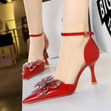 STYLISH RHINESTONE BOW HIGH HEELS_CWSHH0108