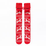 CHRISTMAS ELK BALL LONG KNEE HIGH SOCKS_CWMS0864