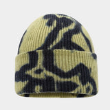 Tie Dye Knit Beanie Women Street Style Winter_Cwah04733