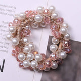 FASHION PEARL CRYSTAL HAIR BAND BUN PONYTAIL TIE_CWAHA6768