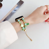 APPLE WATCH9 1 FOUR LEAF CLOVER CATS EYE BEADSTRAP_CWWW0063