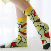 OIL PAINTING CREATIVE STREET SKATEBOARD SOCKS_CWMS0166