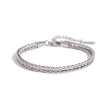 ELEGANT TWO TONE 18K GOLD TITANIUM CHAIN BRACELET_CWAJE4834