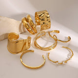 GOLD STAINLESS STEEL PEARL OPEN CUFF BRACELET_CWAJE4618