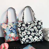 CANVAS TOTE BAGS WITH FRESH FLORAL PLAID_CWAB2047