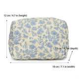 FLORAL COTTON MAKEUP BAG COSMETIC STORAGE POUCH_CWAB4420