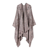 HORSE PATTERN SHAWL VERSATILE JACQUARD SLIT CAPE_CWASC2255