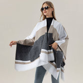 FAUX CASHMERE SHAWL ALL MATCH CLOAK WITH TIES_CWASC2173
