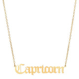 STAINLESS STEEL ZODIAC PENDANT CLAVICLE NECKLACE_CWMM2719