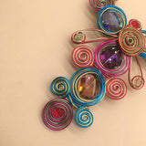 FASHION CRYSTAL ALUMINUM NECKLACE EARRINGS SET_CWMM4963