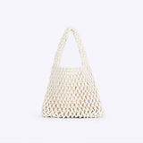 SOLID COLOR HOLLOW COTTON ROPE HAND WOVEN BAG_CWAB4684