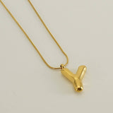 BALLOON STYLE 18K GOLD LETTER PENDANT NECKLACE_CWAJE0691