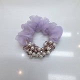 SWEET CRYSTAL PEARL SCRUNCHIE NEW SIMPLE HAIR TIE_CWAHA6773