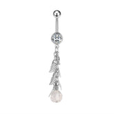 LEAF TASSEL CZ BELLY RING FOR NAVEL PIERCING_CWMM9249