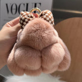 CUTE PLUSH DOLL BOW BUNNY CAR KEYCHAIN PENDANT_CWMM2477