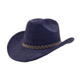 Unisex Suede Western Cowboy Jazz Fedora Hat_Cwah04417