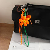 DAISY FABRIC SMILEY FLOWER KEYCHAIN BAG CHARM_CWMM7744