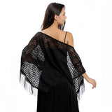LACE WAVE TRIANGLE SCARF PARTY WRAP FOR WOMEN_CWASC1084