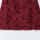 NEW WOMEN S FLORAL VELVET TIE SHORT SLEEVE DRESS_CWDMD5815