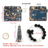 BUTTERFLY PRINT CARD HOLDER WITH BEADED KEYCHAIN_CWAB4960