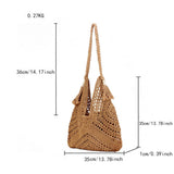 HAND WOVEN SHOULDER BAG MESH BEACH HOLIDAY BAG_CWAB4677
