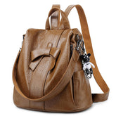 LEATHER BACKPACK WOMEN BOW DECORATION CROSSBODY BAG_CWAB0721