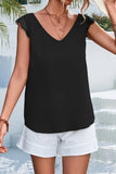 V Neck Lace Patchwork Casual Sleeveless Top_Cwtstsl0049