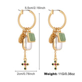 FASHIONABLE PEARL GOLD RIMMED ZINC ALLOY EARRINGS_CWAJE2814