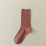 Women Leisure Solid Color Pile Socks_Cwms0288