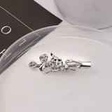 METAL ROSE HAIRPIN SIDE BANGS DUCKBILL CLIP_CWAHA4646