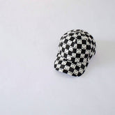 CHILDRENS CHECKERBOARD SMILEY FACE BASEBALL CAP_CWAH2892