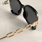 BIG FRAME CHAIN FASHION METAL SUNGLASSES_UV400_CWASG0276