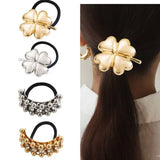LUCKY CLOVER METALLIC ELASTIC HAIR TIE_CWAHA6229