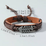 SIMPLE HAND WOVEN VINTAGE LEATHER BRACELET_CWMM4530