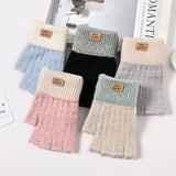 Women'S Autumn And Winter Half Finger Wool Gloves_Cwag0176